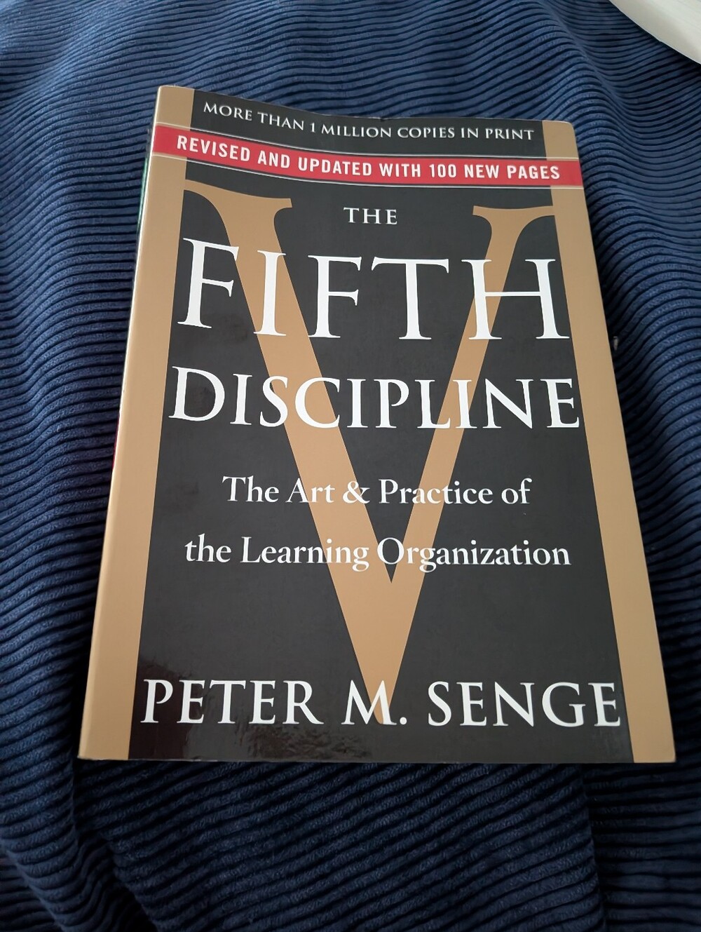 The Fifth Discipline by Peter M. Senge - Black & Tan Paperback
